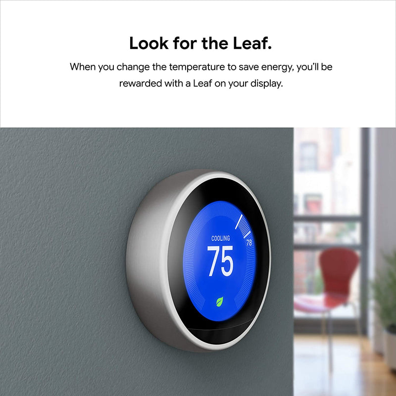 Nest Learning Thermostat 3rd Gen, Stainless Steel